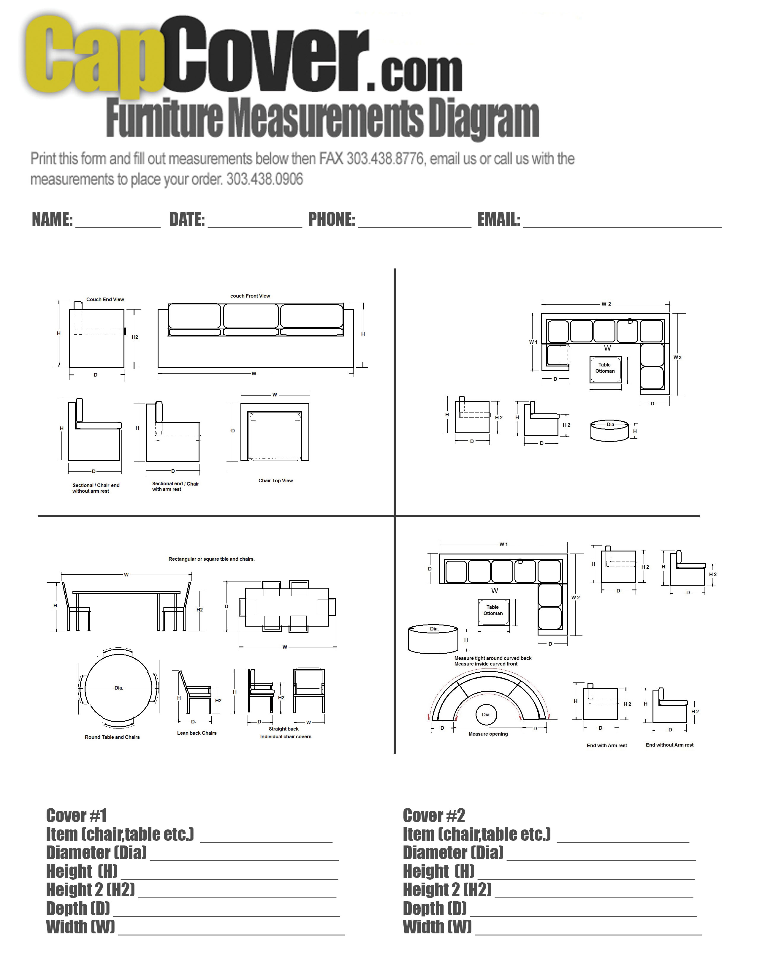 Furniture Measurement Diagram